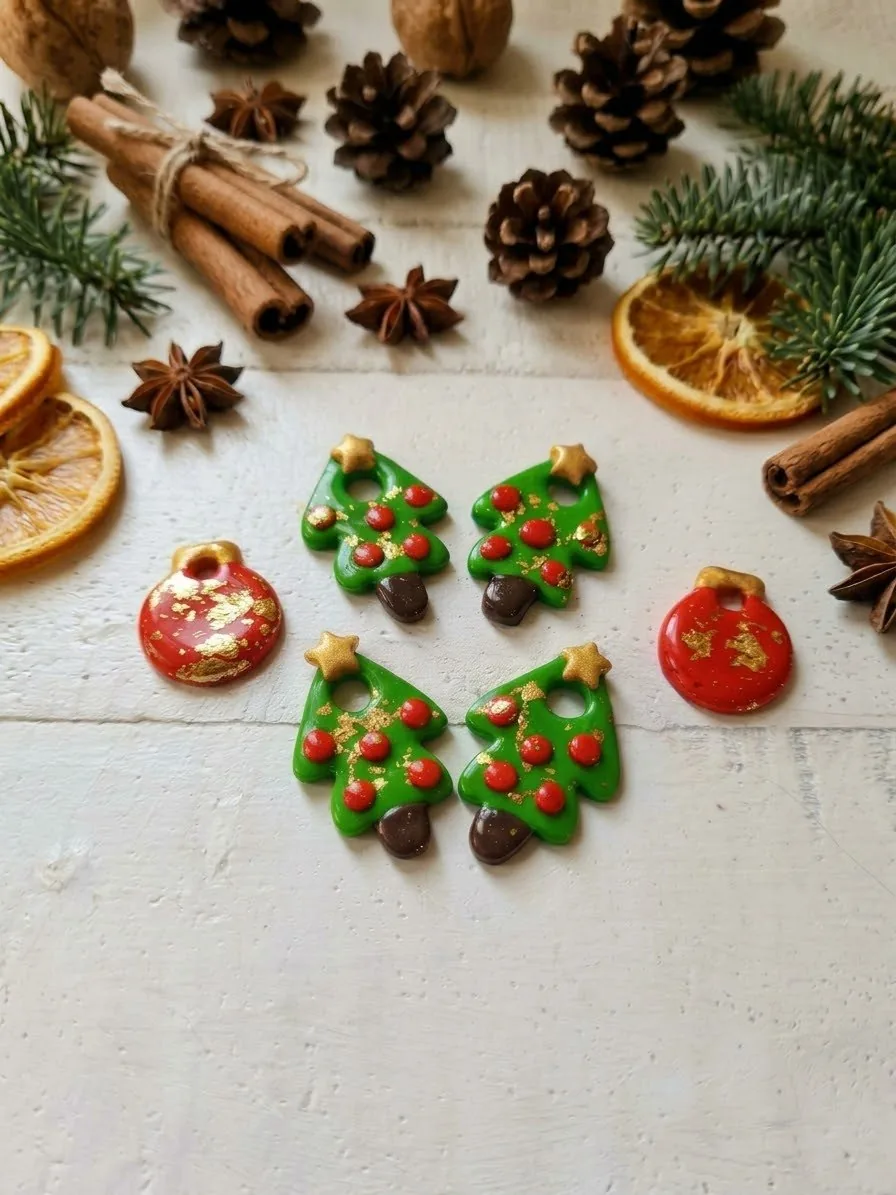 Pampilles de Noël  – bijoux en pâte polymère fait main