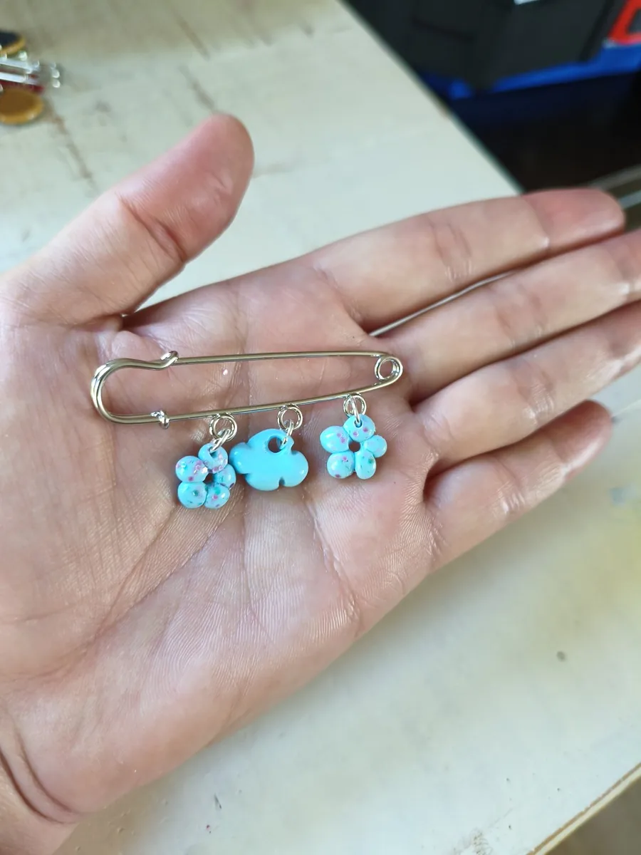 Broche petite fleur – Broches – Turquoise – fait main – vue 3