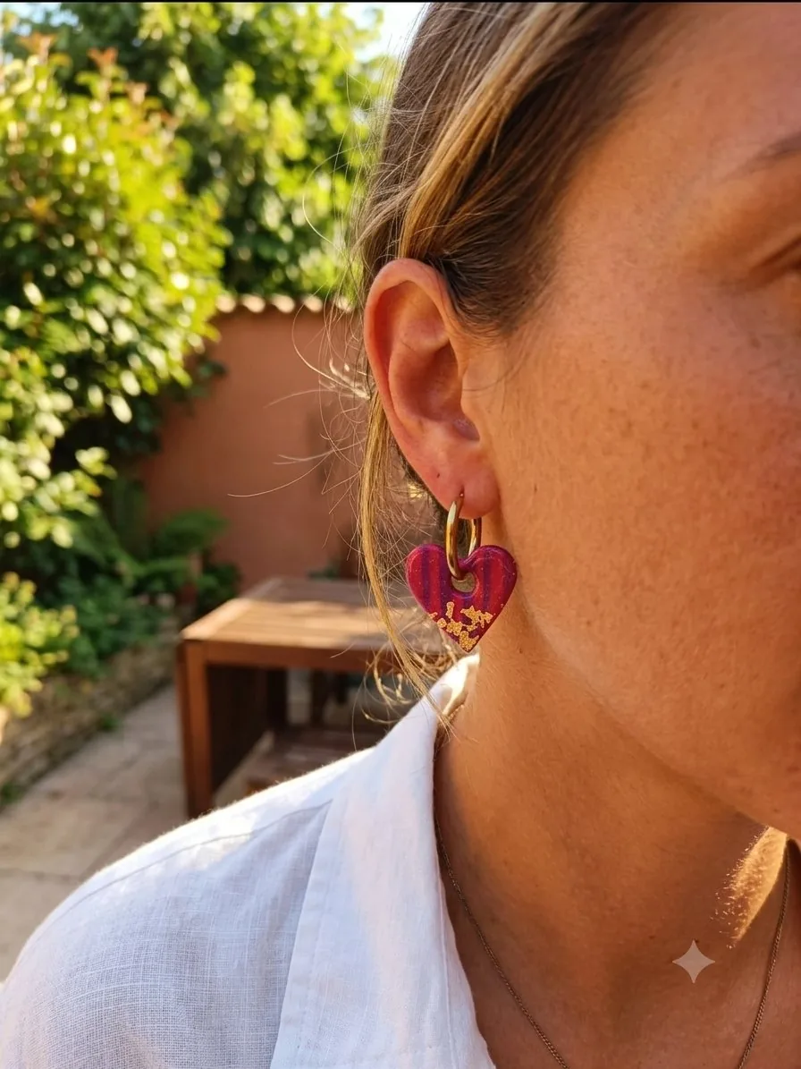 Lulu irisé doré  – bijou artisanal lulu ( coeur)