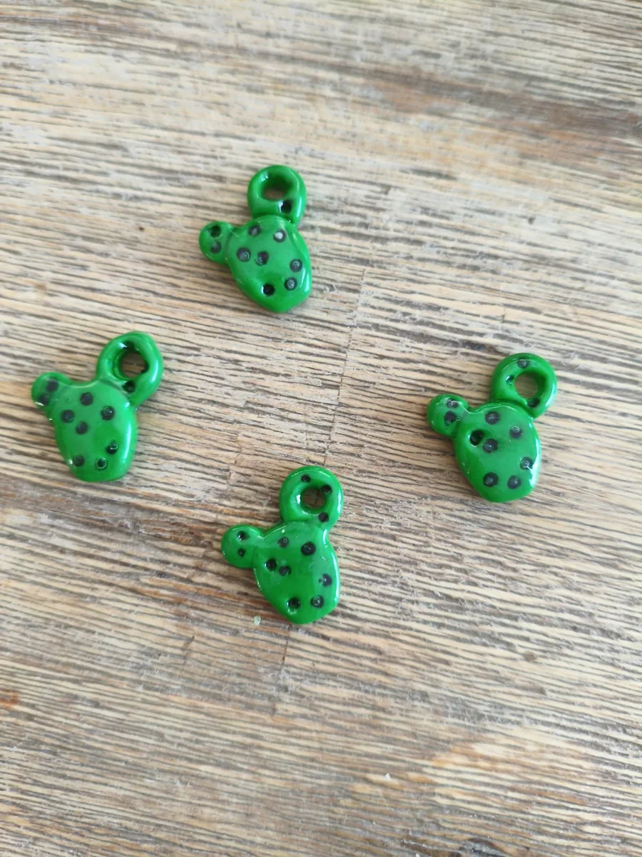 cactus – vue 2 – VERT, NOIR – Pâte polymère