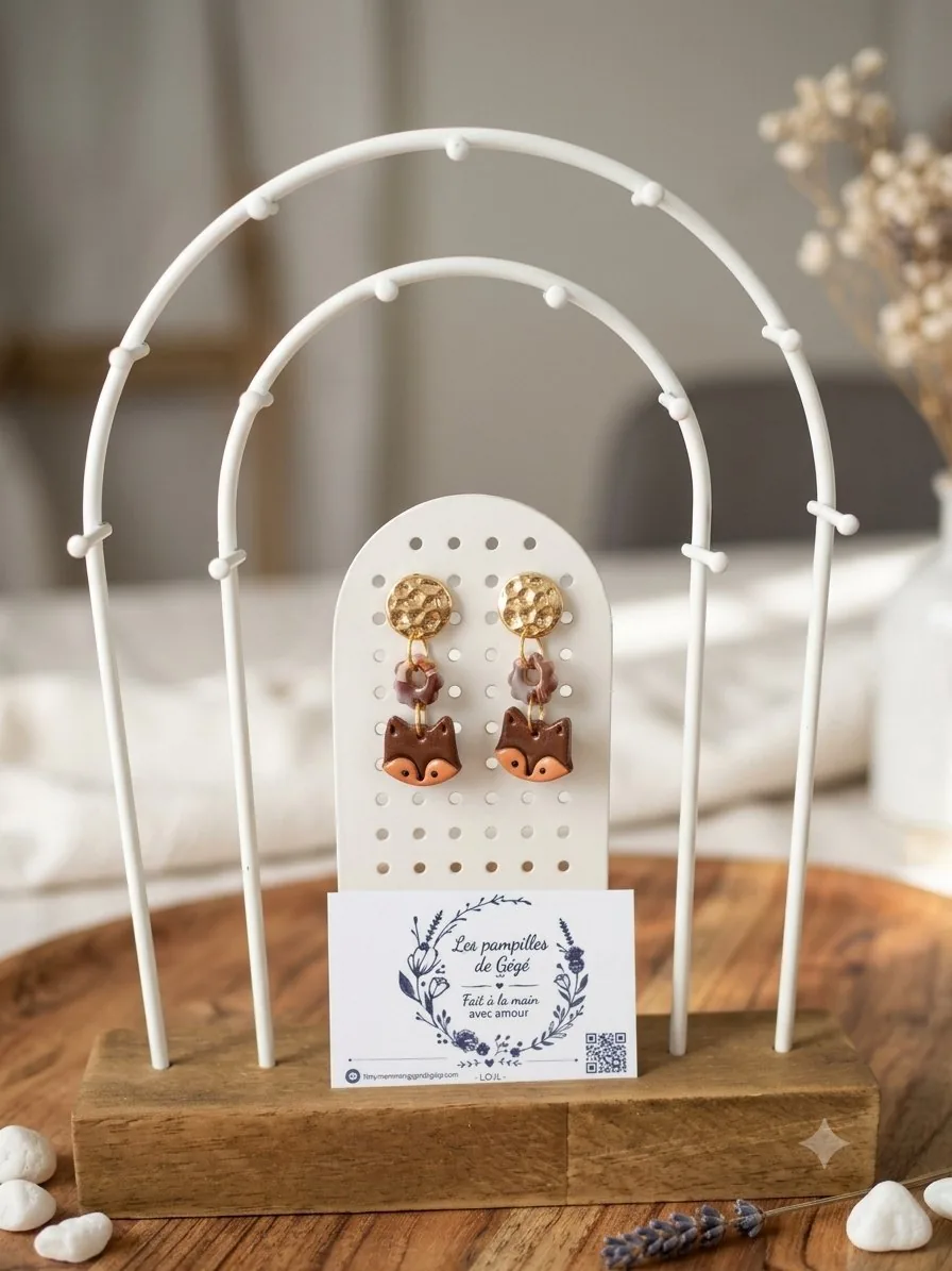 Vue 2 de Clous d 'oreille renard 🦊