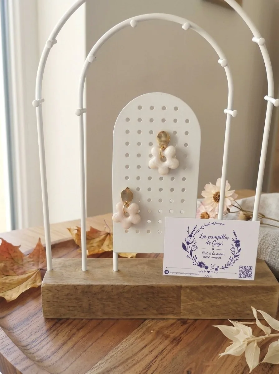 Clous d 'oreille gouttes martelées eleanore  – bijou artisanal fait main