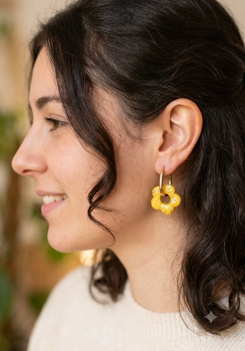 Mathilde savane – Automne – Jaune noir doré – création artisanale faite main