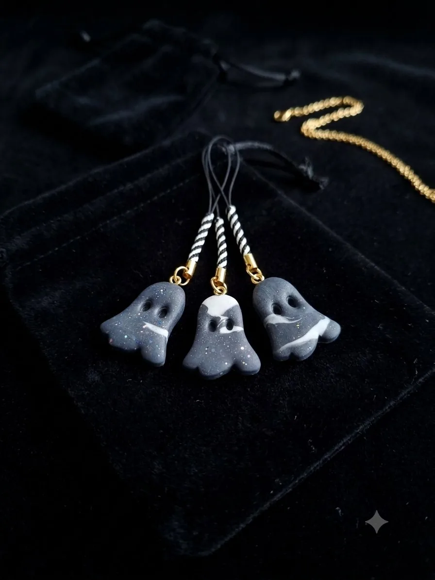 Porte clé Fantômes – Édition Céleste – bijou artisanal halloween