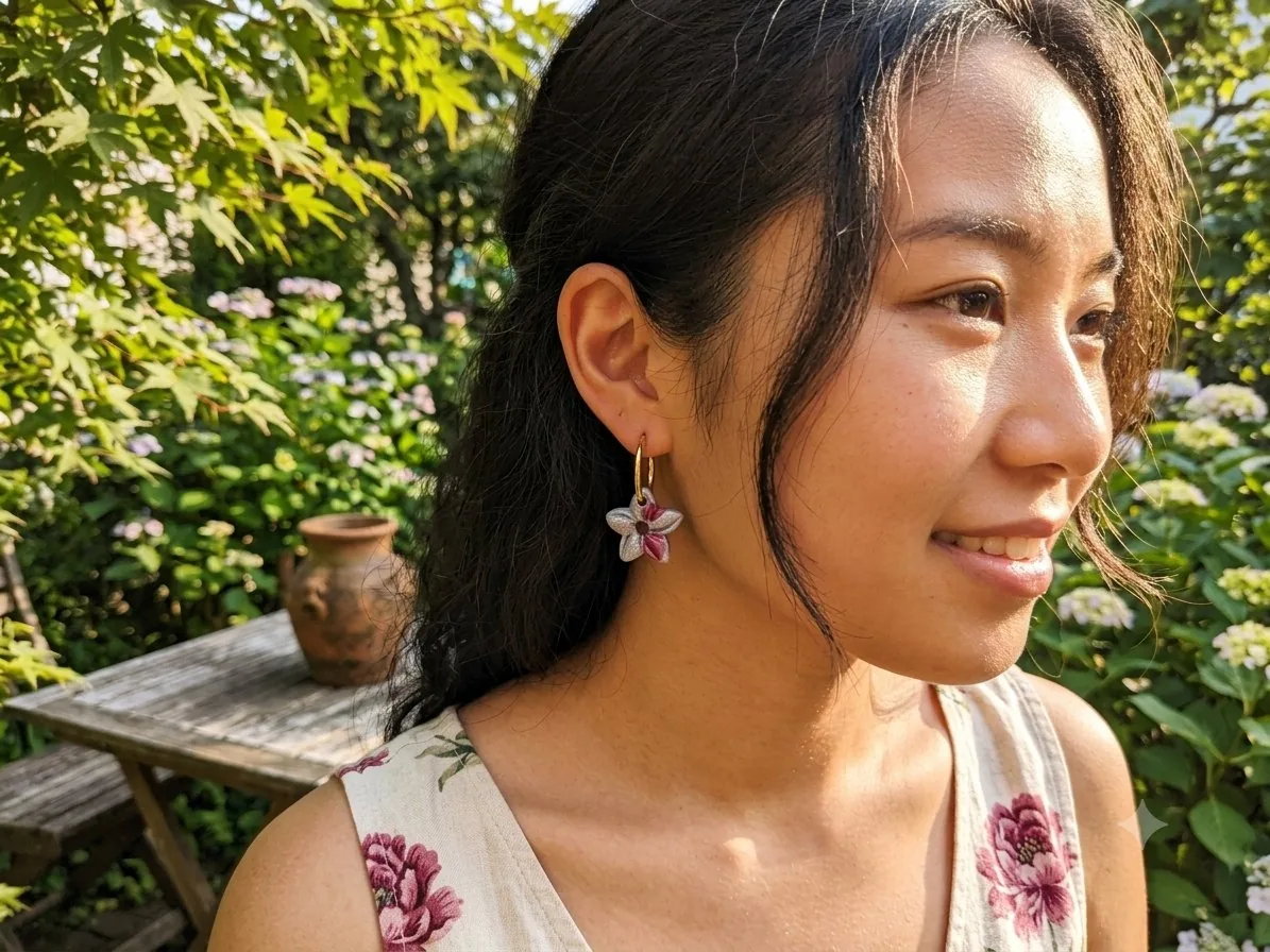 Fleur étoilée irisé  – bijou artisanal fleurs