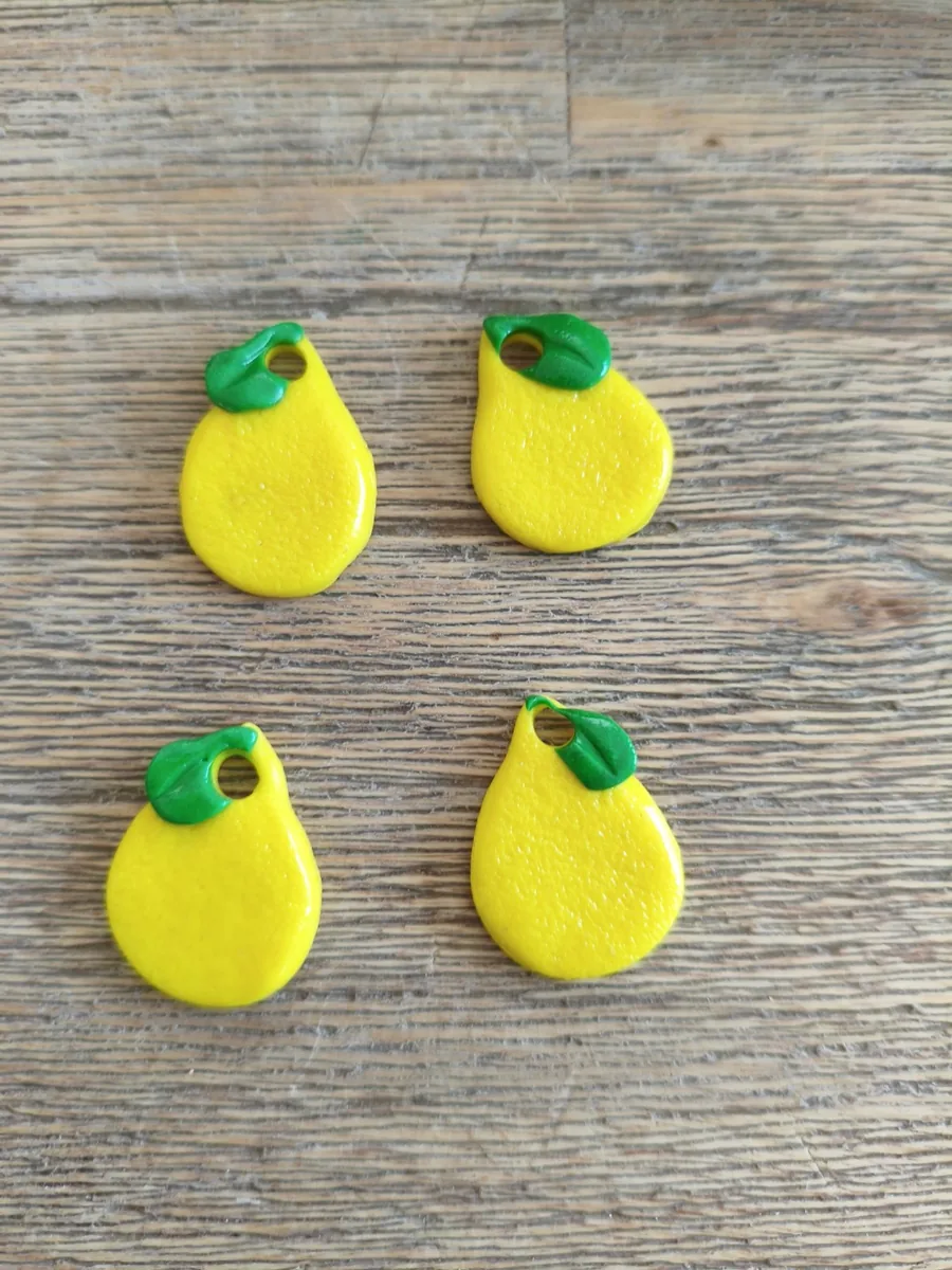citron – vue 2 – jaune , vert – Pâte polymère