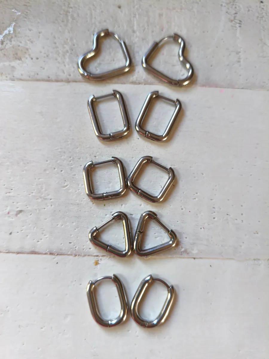Boucle d'oreille acier inoxydable – vue 3 – Argent – Acier inoxydable