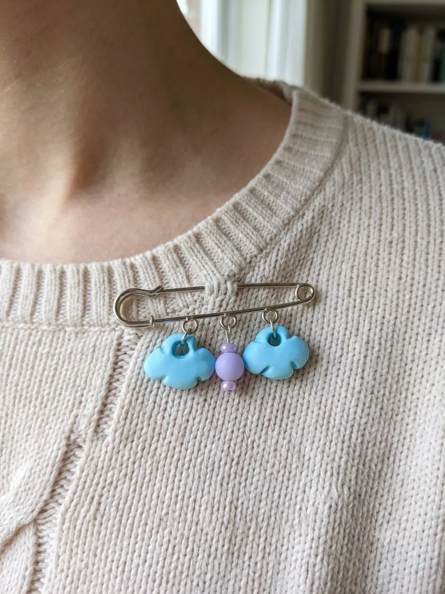 Broche nuage  – bijou artisanal broches