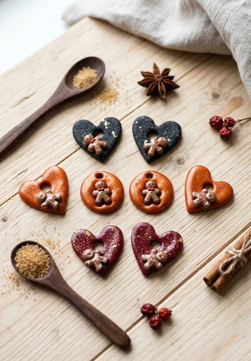 Pampille  Noël pain d'épices  – bijoux en pâte polymère fait main