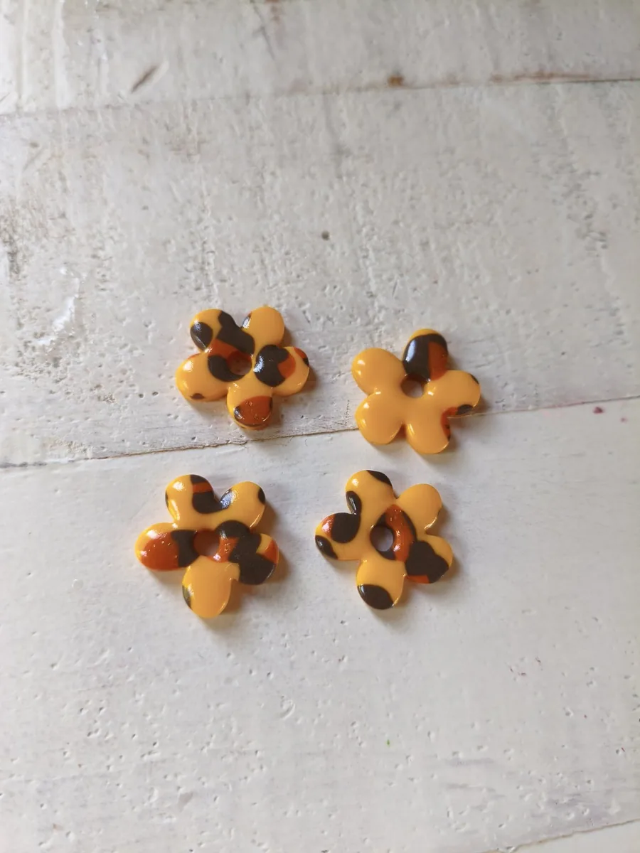 Eleanore savane – vue 2 – Jaune marron orange – Pâte polymère
