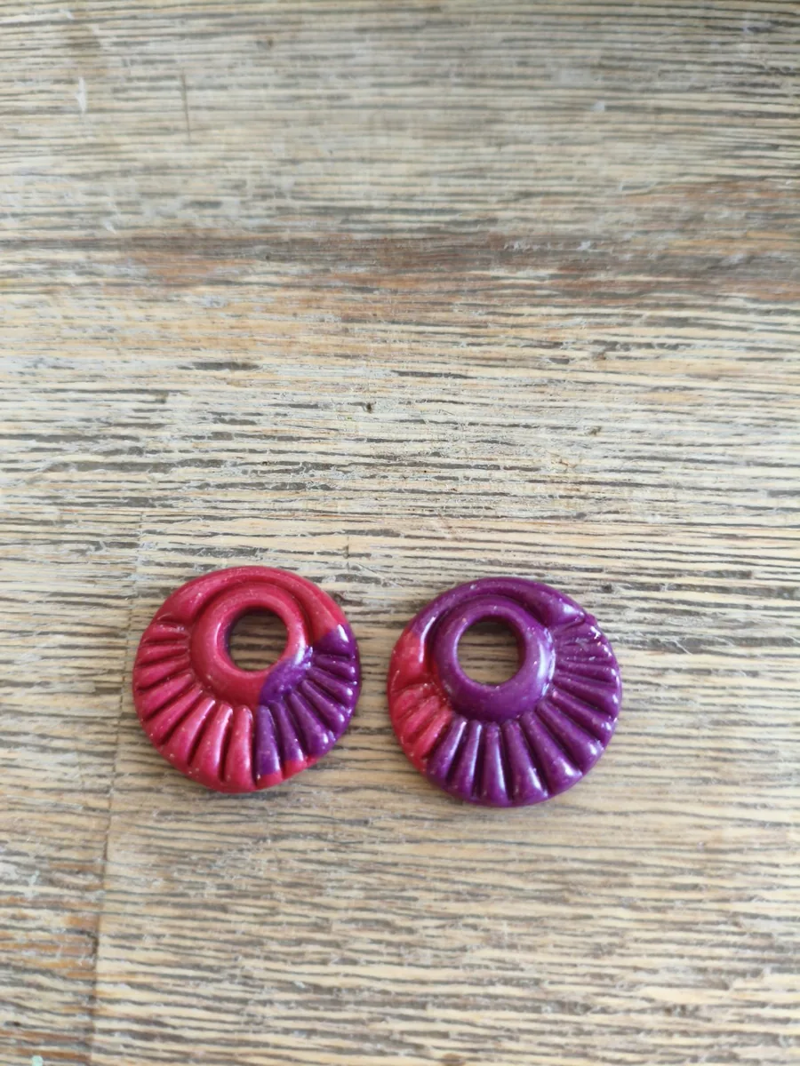 couché de soleil – vue 2 – violette, paillette – Pâte polymère