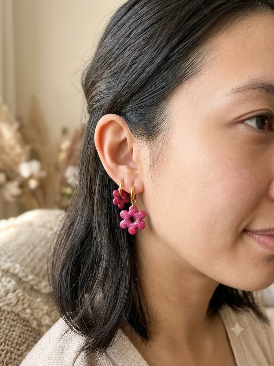 Eleanore violette – bijou artisanal fleurs