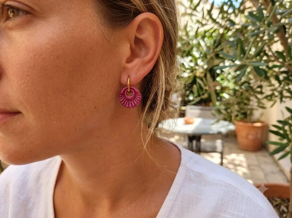 couché de soleil fushia métallisé – bijou artisanal automne