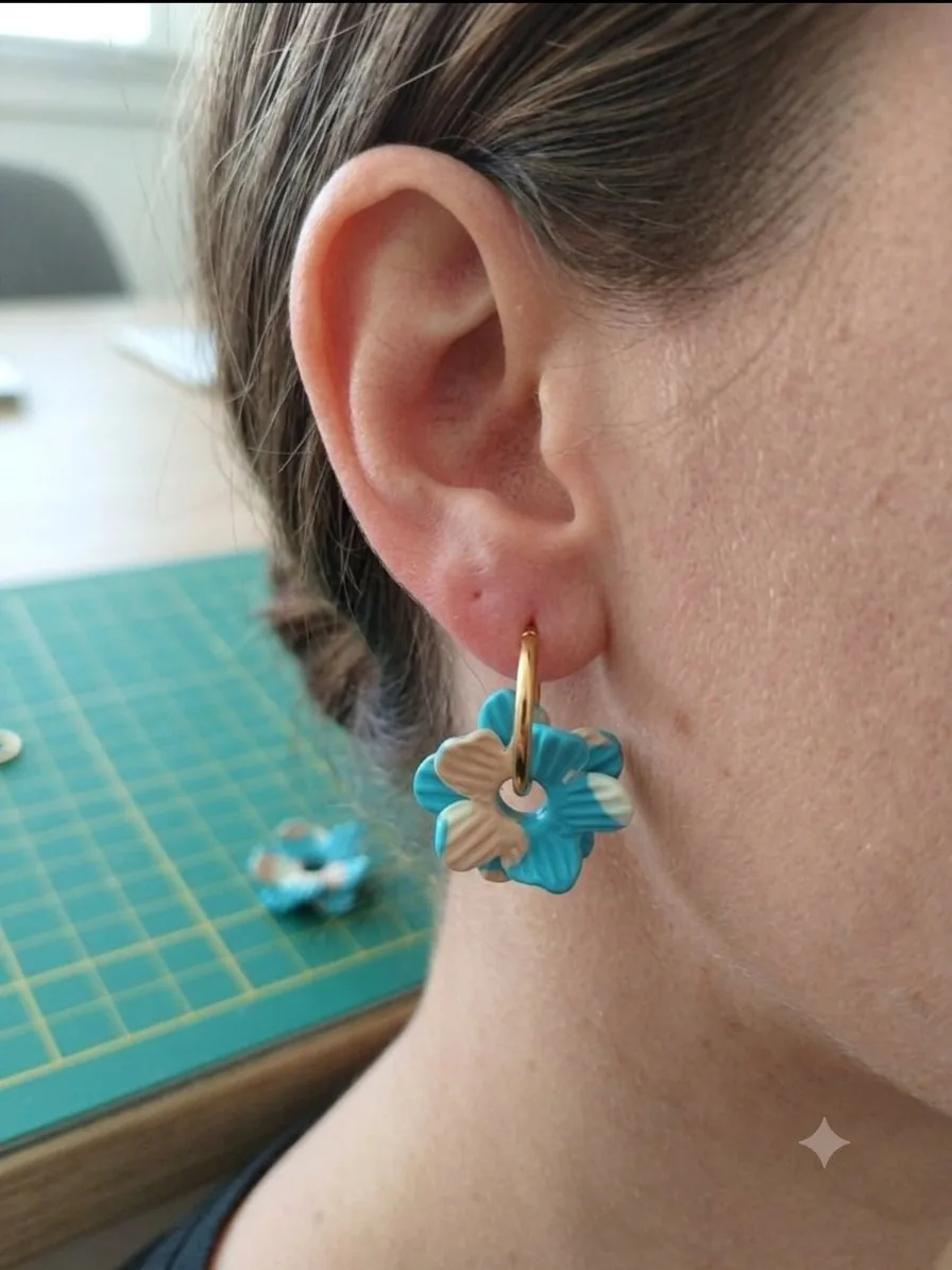 Emy turquoise – bijou artisanal fleurs