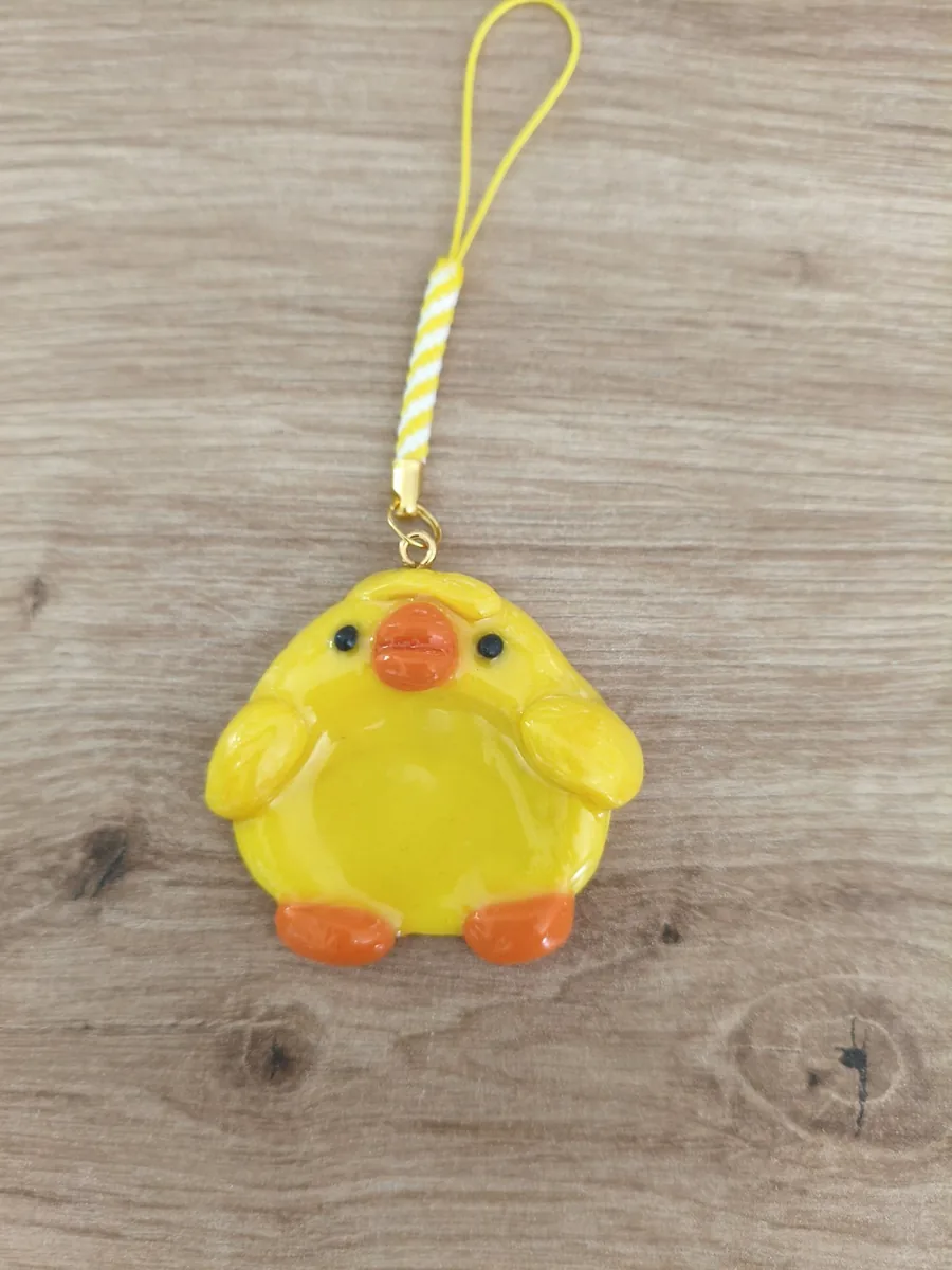 Worry stone, poussin – bijou artisanal bijoux de sac, worry stone