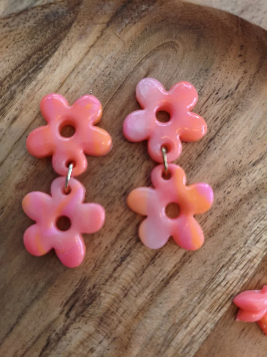 double eleanore fluo rose – vue 2 – Pâte polymère