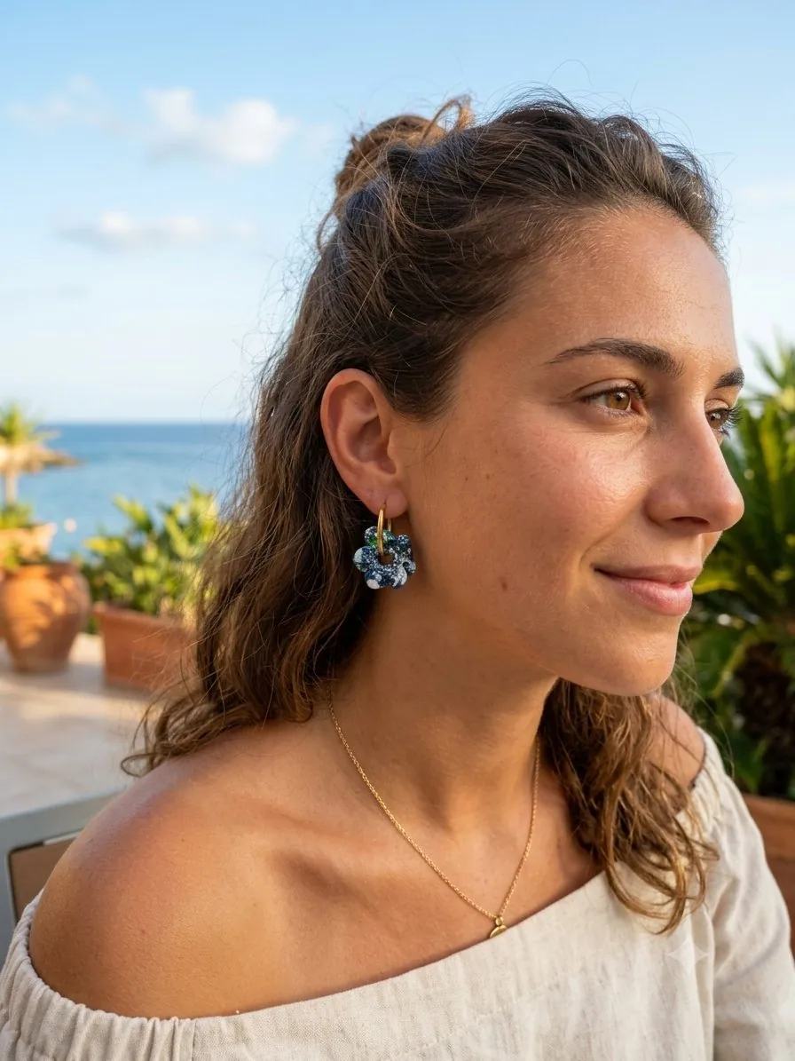 Emy pailletée – bijou artisanal fleurs