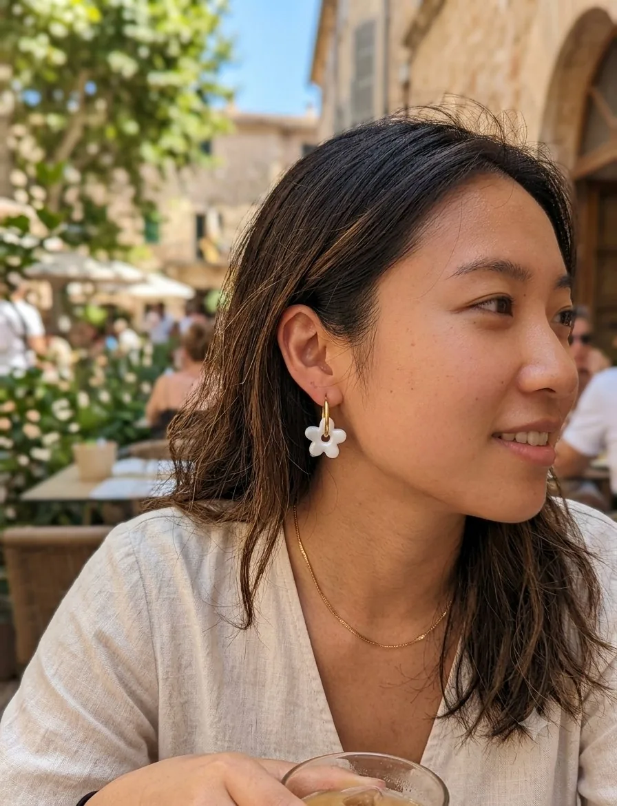 Eleanore nacrée – bijou artisanal fleurs
